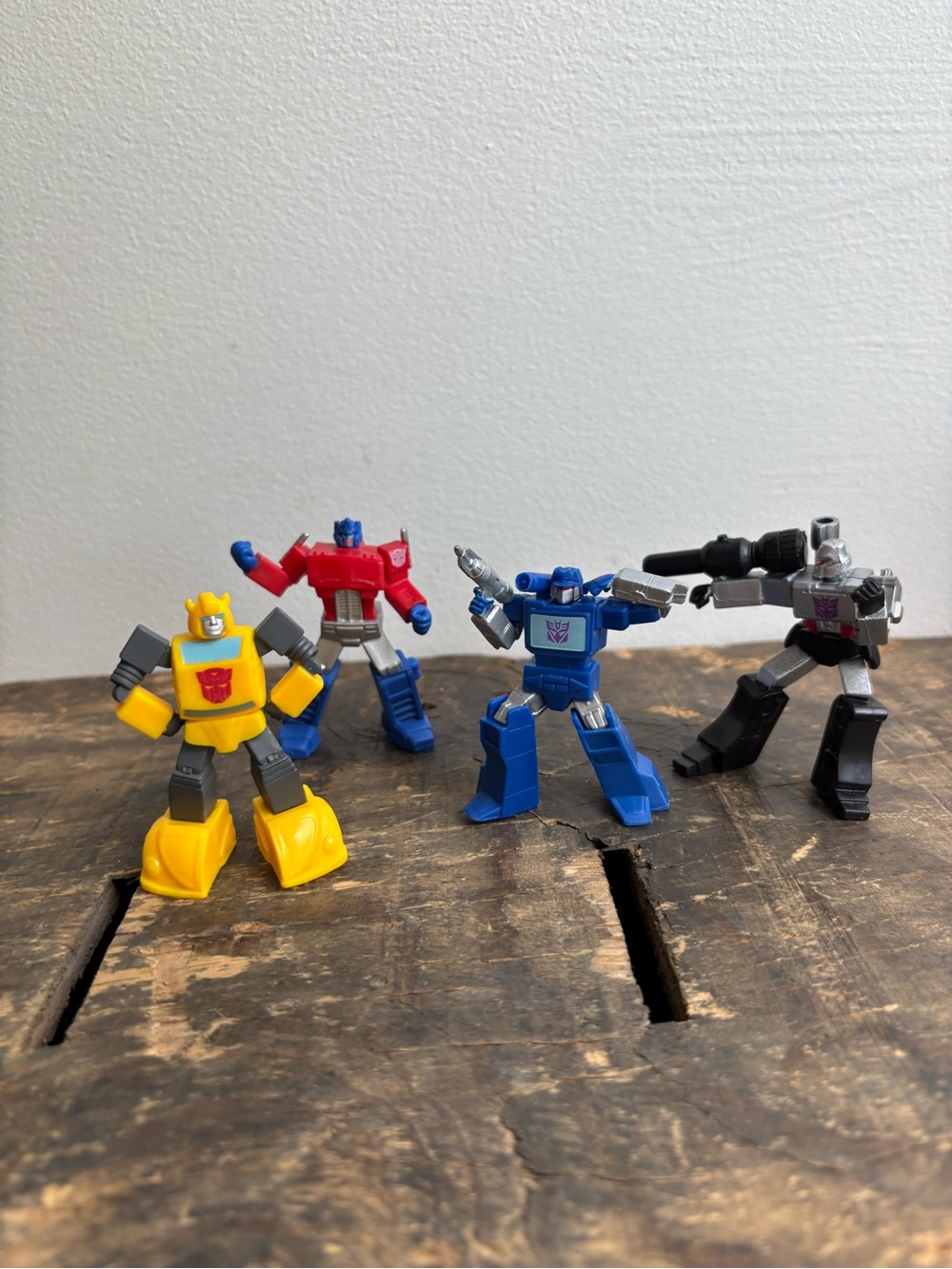 Mini Transformer Action Figures Set - Yellow, Red, Blue, Black